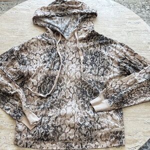 Socialite Beige and Brown Snake Skin print hoodie